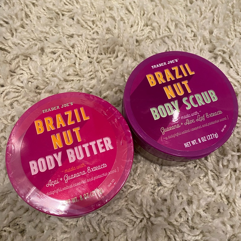 New Trader Joe’s Brazil nut body butter and scrub duo